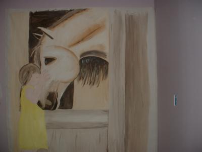 horse mural on canvas (in progress)